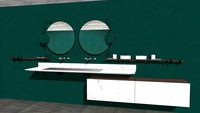 Agape EII floating washbasin & LATO storage unit