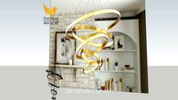 Đèn thả thông tầng vòng tròn 5 tầng inox cao cấp đại TH-8124