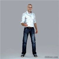 Young Male Character - CMan0010-HD2-O01P10S - Ready-Posed 3D Human Model (Still)