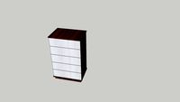 Camiseiro 5 Gavetas Florença - Nogueira com Texturado Branco