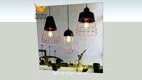Đèn thả hiện đại chao lưới xi hồng THCN 78-18/Đen/Trắng