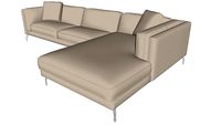 Reade Sectional Sofa Right Facing Chaise Opala Leather by Modloft