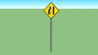 Left Lane Ends Sign