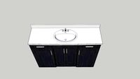 Bathroom Vanity Cabinet with faucet installed