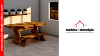 MESA DE MADEIRA - MESA RUSTICA - BUMERANGUE 1,80X0,90M