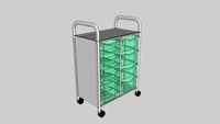 Gratnells double Callero trolley with antimicrobial additive