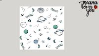 PAPEL DE PAREDE MYSTICONA PLANETAS - AZUL