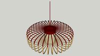 Pendant Light Bamboo Lamp 60cm Suspension Forestier rouge