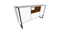 Balcão Buffet 2 Portas e 1 Gaveta Vesta Artesano Hanover/Branco/Preto