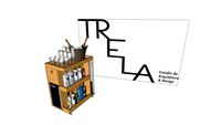 Carrinho de Chá em pinus com adega e guarda-rolha AURORA - TRELA