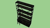 Mercana Brodie VIII Brown Wood Gun-Metal Ladder Shelf