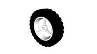 wheel, 6 in. dia., simi-solid rubber with polyprop. hub from Harbor Freight