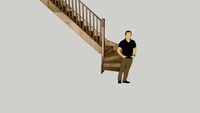Escalier bois quart tournant bas