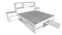 Full Size Captains Bed Барлов двуспальная кровать с полками ящиками