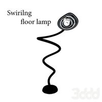 Swirling floor lamp