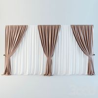 Штора с подхватом и тюлью