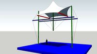 tensile structure with anticlastic surface