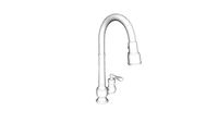 K-99260 Artifacts(R) single-hole kitchen sink faucet with 17-5/8' pull-down spout, DockNetik(R) magnetic docking system, and 3-function sprayhead featuring Sweep(R) and BerrySoft(R) spray