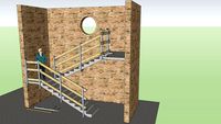 SCALA IN COSTRUZIONE CON PARAPETTI PROVVISORI
