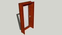 Doorjamb with the glass doors