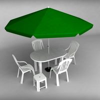 Garden plastic furniture set3d model