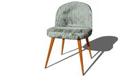 Chaise en fausse fourrure vert clair et bouleau massif REF 165843 PRIX 89.99