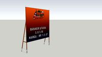Tempat iklan Banner dari Kayu / wooden holding Banner