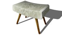 Tabouret en fausse fourrure blanche et bois VILMA, Maisons du monde, ref : 155132, prix : 69,99