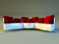Sofa luxury leather folding3d model