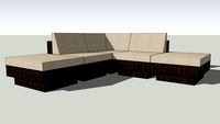 Corliving Sonax Park Terrace Saddle Strap 5 Piece Sectional