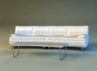 Sofa luxury leather white3d model