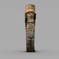 Low poly ancient stone statue3d model
