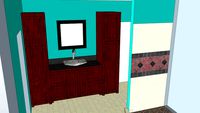 custom bathroom vavity with two linens