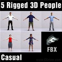 CASUAL PEOPLE- 5 FBX RIGGED MODELS (MeCaFBX003a)