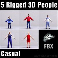CASUAL PEOPLE- 5 FBX RIGGED MODELS (MeCaFBX004b)