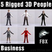 BUSINESS PEOPLE- 5 FBX RIGGED MODELS (MeBuFBX001b)