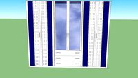 Blue 3-Part Wardrobe with mirror