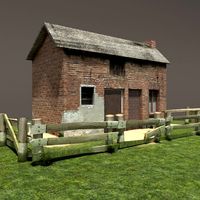 Derelict House Barn Low Poly 151 3D Model