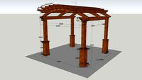Pergola Lengkung Pilar Kayu #rumahsketch