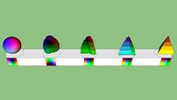 Sculpt Prim - Transformação de esfera (A) para Tetraedro (B)