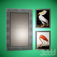 зеркало Donghia + постеры Eichholtz