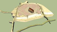 LE BOULOU MEDIEVAL ,ENCEINTE n°1, RECONSTRUCTION .
