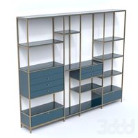 Teal and Gold Shelving Unit