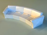 Sofa luxury leather for cafe arc3d model