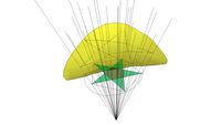 2d star projected onto a hyperbolic ellipoid