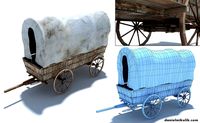 Low Poly Wild West Vagon3d model