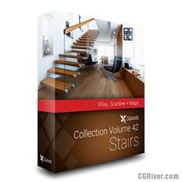 Volume 42 (VRay): Stairs + Render Scene - CGAxis 3D Models