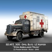 Opel Blitz - 3t Ambulance Truck - 11 PzDiv3d model