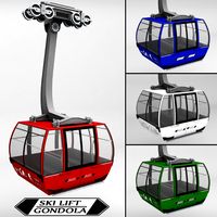 Ski lift gondola cable car3d model