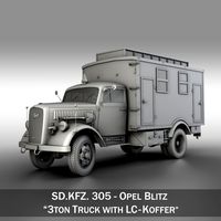 Opel Blitz - 3t Ambulance Truck with EC Koffer3d model